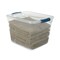 Rubbermaid 13.37 in. x 18.75 in. x 10.5 in. 30-Quart Clever Store Basic Latch-Lid Container - Clear